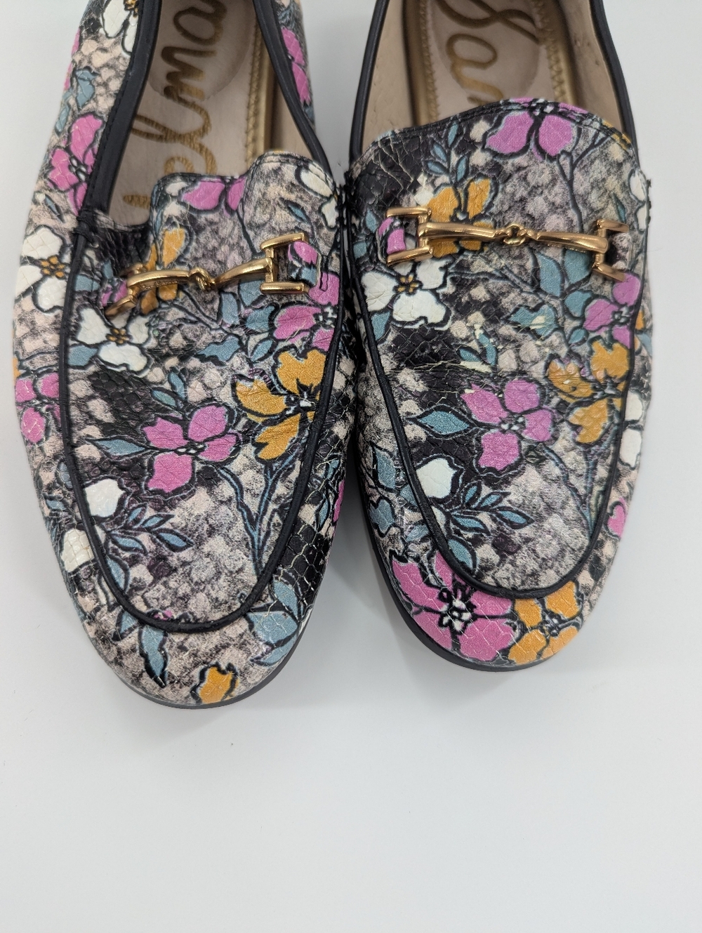 Sam Edelman Loraine Floral Python Bit Loafers Office Workwear 6 Feminine Slip On - Picture 9 of 9